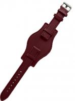 Ремешок для часов натуральная кожа бордовый удлиненный с напульсником 18 мм O01Xl-18burgundy