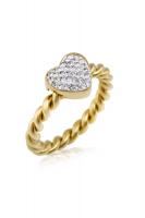 Кольцо сердце со стразами 6003-2 DK размер  L