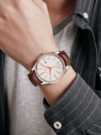 Часы наручные Skmei мужские кварцевые 9298silver-rose-gold