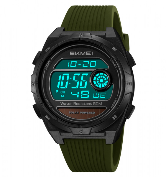 Часы наручные Skmei мужские электронные солнечная батарея спортивные 2436green