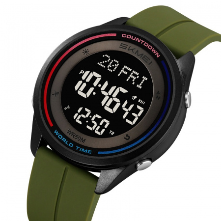 Часы наручные Skmei мужские электронные спортивные 2412green-silicone