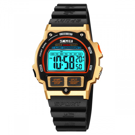Часы наручные Skmei мужские электронные спортивные водонепроницаемые 2263black-gold