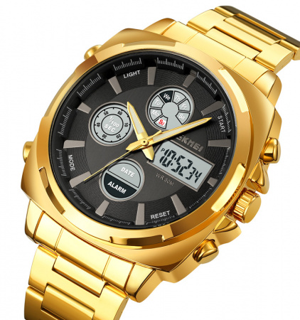 Часы наручные Skmei мужские электронные спортивные 1673gold-black
