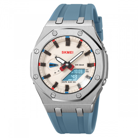 Часы наручные Skmei мужские электронные спортивные 2243silver-light-blue
