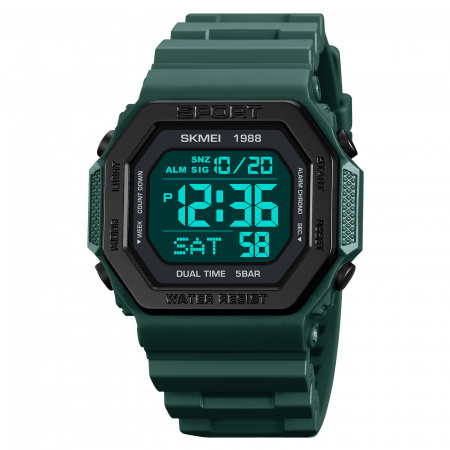 Часы наручные Skmei мужские электронные спортивные 1988dark-green