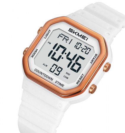Часы наручные Skmei женские электронные спортивные 2439white-white