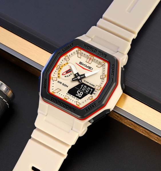 Часы наручные Skmei мужские электронные спортивные 2438beige