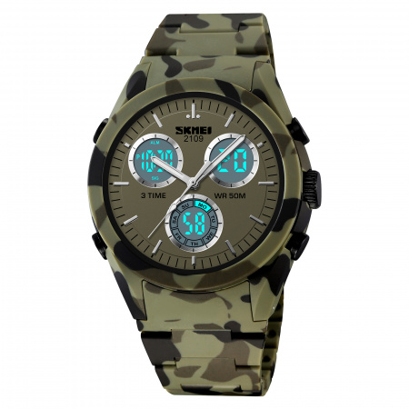 Часы наручные Skmei мужские электронные спортивные 2109green-camo