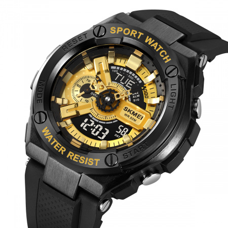 Часы наручные Skmei мужские электронные спортивные 2101black-gold