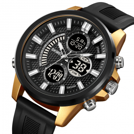 Часы наручные Skmei мужские электронные спортивные 2235black-gold-black