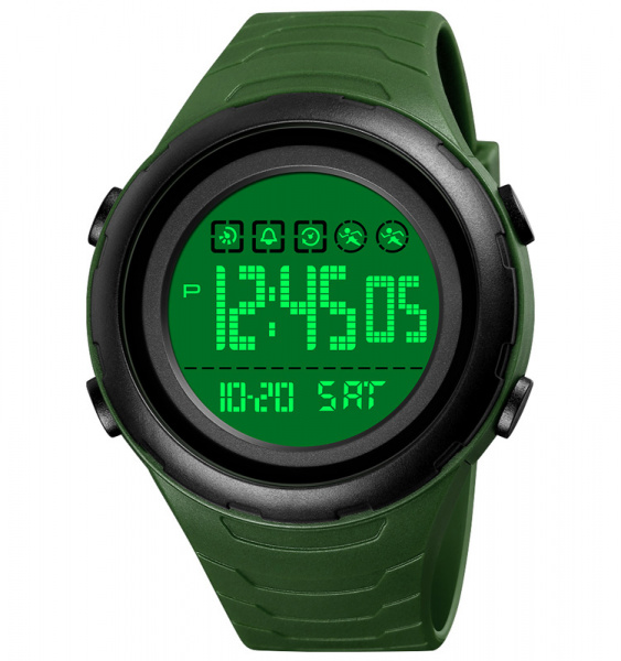 Часы наручные Skmei мужские электронные спортивные 1674army-green-white