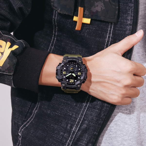 Часы наручные Skmei мужские электронные спортивные 1637army-green