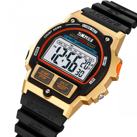 Часы наручные Skmei мужские электронные спортивные водонепроницаемые 2263black-gold
