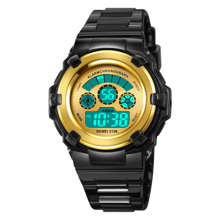 Часы наручные Skmei женские электронные спортивные 2156black-gold