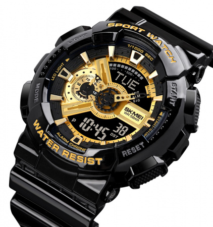 Часы наручные Skmei мужские электронные спортивные 1834black-gold