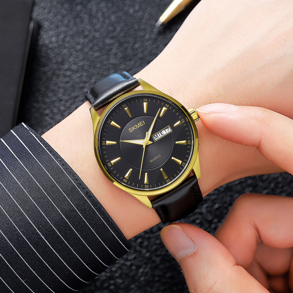 Часы наручные Skmei мужские кварцевые 2075black-black-gold