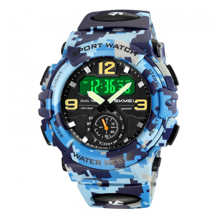 Часы наручные Skmei мужские электронные спортивные 2341blue-camo