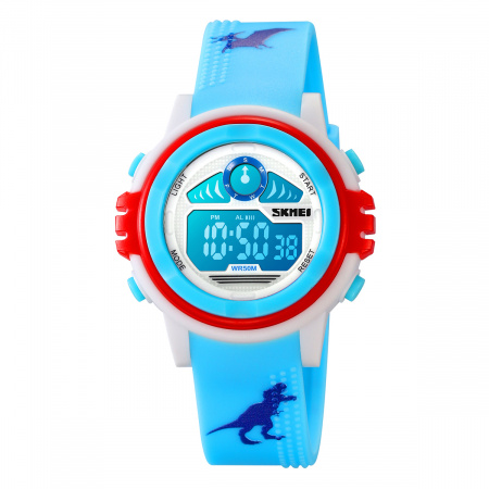 Часы наручные Skmei детские электронные спортивные 2266blue-white-dino