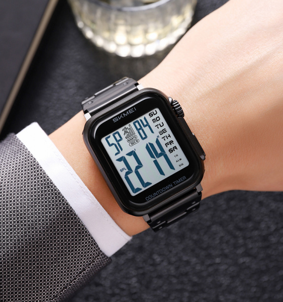 Часы наручные Skmei мужские электронные спортивные 2447black-white