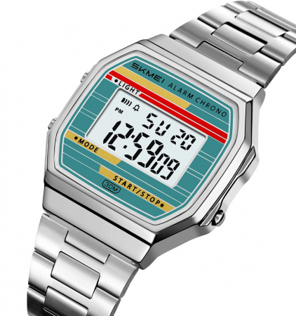 Часы наручные Skmei мужские электронные 2514silver-green