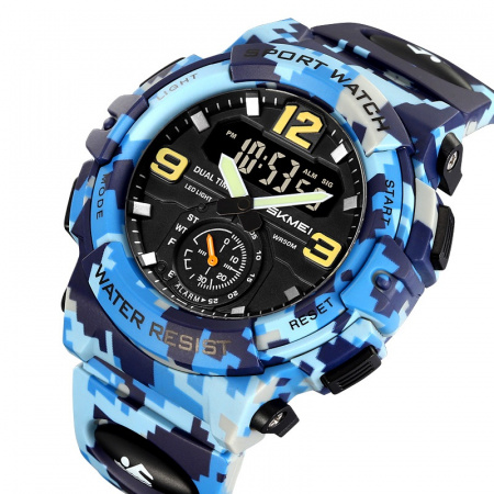 Часы наручные Skmei мужские электронные спортивные 2341blue-camo