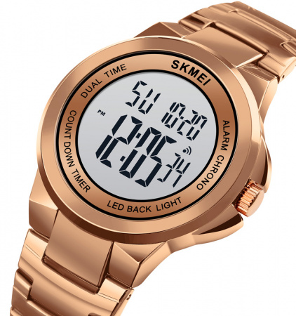 Часы наручные Skmei мужские электронные 1712rose-gold-white