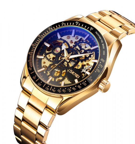 Часы наручные Skmei мужские механические с автоподзаводом 9194gold-black