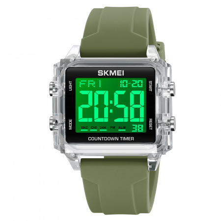 Часы наручные Skmei мужские электронные 2320white-light-green